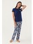 Branch Lacivert Kadın Kısa Kol Pijama Takımı 3
