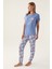 Only Açık Indigo Kadın Kısa Kol Pijama Takımı 1