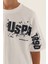 U.S. Polo Assn. Lisanslı Brush Pattern Krem Erkek Çocuk Bermuda Takım 4