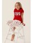 Lisanslı Text Printed Kırmızı Kız Çocuk Pijama Takımı 2