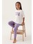 Lisanslı Floral Text Krem Kız Çocuk Pijama Takımı 2