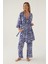 Fancy Lacivert Kadın 3lü Kısa Kol Kısa Kol Pijama Takımı 2