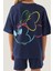 Colourful Koyu Indigo Kız Çocuk Şort Takım 4