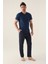 Short Koyu Indigo Erkek Pijama Takımı 1