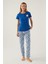 Beach Cobalt Kadın Kısa Kol Pijama Takımı 2