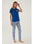 Beach Cobalt Kadın Kısa Kol Pijama Takımı 3