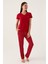 Basics Bordo Kadın Kısa Kol Pijama Takımı 1