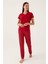 Basics Bordo Kadın Kısa Kol Pijama Takımı 2