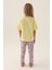 Lisanslı Floral Pattern Açık Sarı Kız Çocuk Pijama Takımı 5