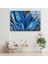 Mavi Soyut Temperli Cam Duvar Tablosu 4