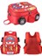 Kırmızı Küçük Dört Parçalı Çocuk Okul Çantası Ilkokul Çocuğu Karikatür Araba Büyük Kapasiteli Aşınmaya Dayanıklı Sırt Çantası (Yurt Dışından) 2