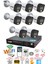 8 Kameralı Gece Renkli 1080P 2Mp Görüntü Full Hd Ultra Led Gece Renkli Güvenlik Kamerası Seti 500GB 1