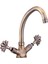 Antik Gold Lavabo Bataryası Eskitme Musluk Özel Tasarım Armatür Banyo Musluğu 1