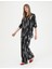 Kadın Siyah Cupro Desenli Wide Leg Pantolon 50284525-VR046 3
