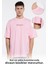 Friday Offset Ness Erkek Pembe %100 Pamuk Kol Ve Yaka Dizayn Kesikli Bisiklet Yaka Oversize Tshirt 3