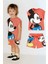 Çocuk Mickey Mouse Baskılı Pamuklu Bisiklet Yaka T-Shirt ve Şort Alt Üst Takım 1