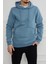 Hscstore Erkek Kanguru Cepli Kapüşonlu Mavi Sweatshirt - 2901 1
