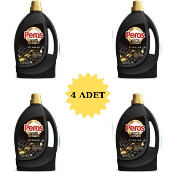 Peros Renk Uzman Sıvı Çamaşır Detarjanı Siyahlar Için 4 x 3 Lt