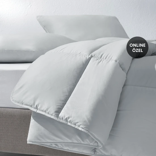 Yataş Macaron Tek Kişilik Yorgan - Yastık Set - Gri