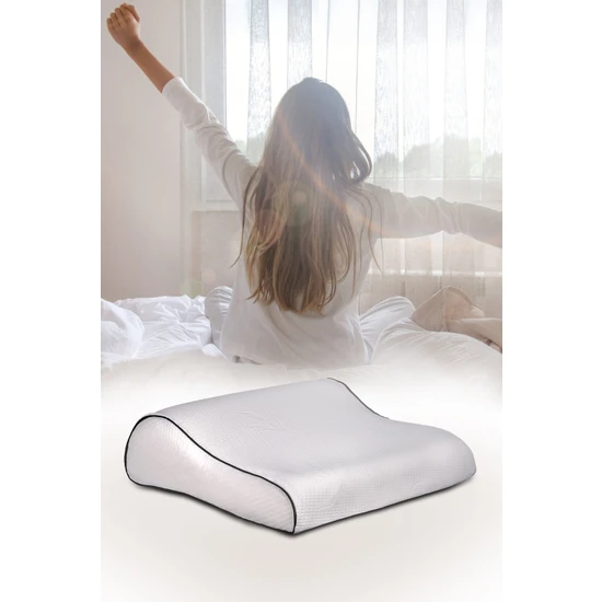 SHG HOME Visco Yastık   Boyun Fıtığı Boyun Düzleşmesi Yastığı Boyun Destekli Ortopedik Yastık