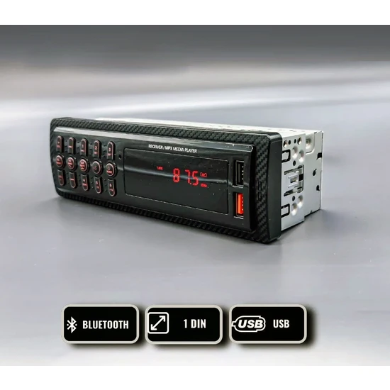 Universal AU-9990 Hızlı Şarj Çift USB Bluetooth’lu Araba Teybi Aux Radyo Çift Amfi Çıkışlı 4X60 Watt 63 Max Ses