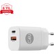Case 4U 2 Portlu Type-C + USB-A Çıkışlı 30W Şarj Cihazı - Akım Korumalı iPhone ve Android Uyumlu Hızlı Şarj Adaptörü Beyaz