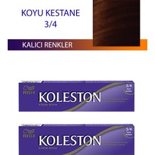Wella Koleston 2 Adet Single Tüp Boya Saç Boyası Koyu Kestane 3/4