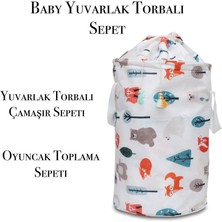 Morbebe Bebek Yuvarlak Torbalı Oyuncak ve Kirli Sepet Oda Aksesuar 46X32