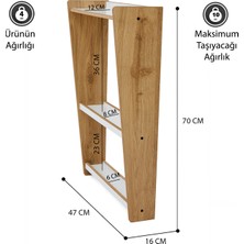 Minera Çok Amaçlı Duvar Montessori Kitaplık Ünitesi / 3 Raflı / Naturel