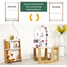 Minera Çok Amaçlı Duvar Montessori Kitaplık Ünitesi / 3 Raflı / Naturel