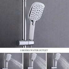 Mingjin Shop2 3 Mod Tip C Stili Krom Lehçe Duş Başlığı Başlığı 150 cm Paslanmaz Çelik Duş Hortumu Ayarlanabilir Abs Braketi Duvara Montaj El Duş Aksesuarları (Yurt Dışından)