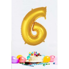 Pekshop Gold Rakam Folyo Balon Gold Sayı Balonlar 16 Inç 40 cm