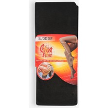 Hot Feet Bolero Içi Polarlı Ince Görünümlü Siyah Külotlu Çorap Puantiyeli
