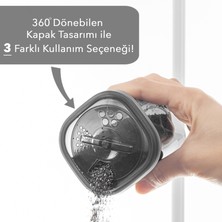 Meleni Home 52 Parça Multi Çeyiz Seti Etiketli Kare Kapaklı Erzak ve Bakliyat Saklama Kabı Baharatlık Antrasit