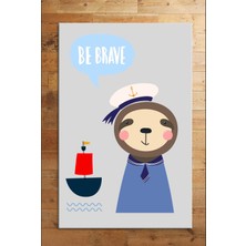 Halımax Cino 74 Mavi Sevimli Kaptan Çocuk Odası Halı Bebek Oyun Halısı