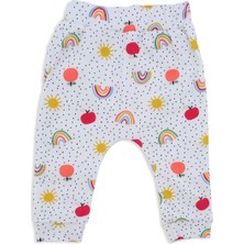 Bebelop Unisex Bebek Çocuk Gökkuşağı Desen Tek Alt Eşofman Altı 2'li Set