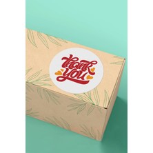 Xox Shops Thank You Sticker Teşekkürler Paketleme ve Ürün Etiketi Kırmızı Bordo - 3X3CM 90 Adet - ST2022