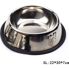 Longbangdian Shop Ayak Izi Xl Stili Paslanmaz Çelik Köpek Kedi Kase Kaymaz Dayanıklı Gıda Besleyici Su Kaseleri Küçük Orta Büyük Köpekler Için Pet Besleme Içme Malzemeleri (Yurt Dışından)