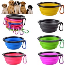 Longbangdian Shop No.12 Tarzı Katlanabilir Köpek Kase Silikon Pet Kase Köpek Mama Kabı Küçük ve Orta Boy Köpek Açık Seyahat Taşınabilir Besleme Kasesi (Yurt Dışından)