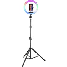 Enshall 33CM Rgb Ring Light LED Çekim Işığı 2.1mt Tripod