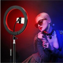 Enshall 33CM Rgb Ring Light LED Çekim Işığı 2.1mt Tripod