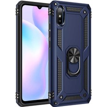 Mutaks Xiaomi Redmi 9A Uyumlu Kılıf Yüzüklü Çift Katlı Tank Vega Kapak