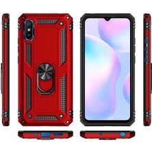 Mutaks Xiaomi Redmi 9A Uyumlu Kılıf Yüzüklü Çift Katlı Tank Vega Kapak