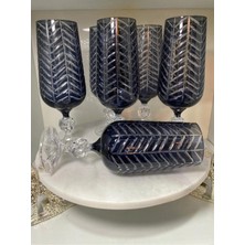 Tomurcuk Home Bohemia Kristal Lüsterli Kadeh Bardak Siyah Renkli 180 cc 6 Adet