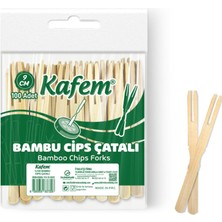 Kafem Bambu Cips Çatalı 9 cm 100 Lü x 100 Paket (Koli)