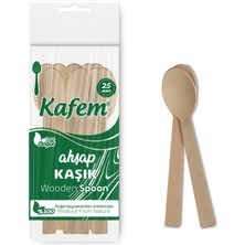 Kafem Ahşap Kaşık 25 Li x 100 Paket (Koli)