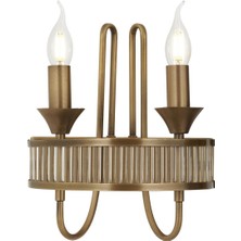 Avonnı AP-60378-2E Eskitme Kaplama Aplik E14 Metal Cam 17X25CM