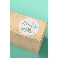 Xox Shops Thank You Sticker Teşekkürler Paketleme Ambalaj Etiketi Yeşil Çiçekli - 3X3CM 90 Adet - ST2003