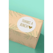 Xox Shops Thank You Sticker Teşekkürler ve Paketleme Etiketi Gold Renk Thanks A Bunch - 3X3CM 90 Adet - ST2012