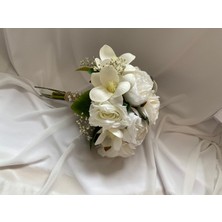 Zb Flowers Gelin buketi Krem Gelin Çiçeği Söz Çiçeği El Buketi Yapay Çiçek